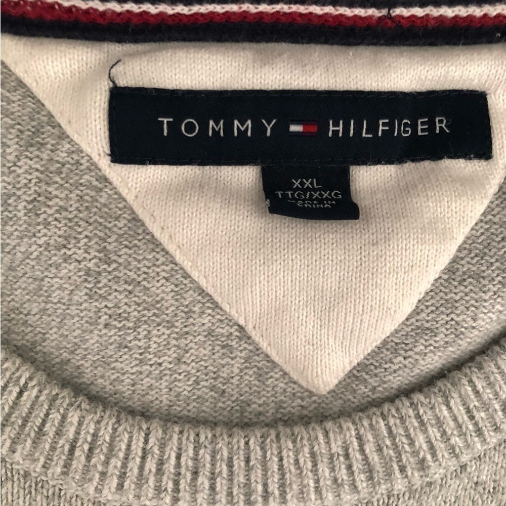 Tommy Hilfiger Men’s Gray Crewneck Cotton Sweater XXL Classic Preppy - Picture 6 of 6